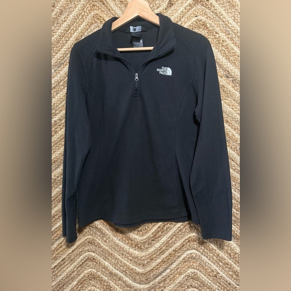 The North Face Black Quarter Zip Pullover Fleece Sweatshirt,Women's Size Large - Picture 1 of 8